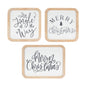 Christmas Plaque (Set of 3) 5"SQ, 5"SQ, 6.5"L x 5"H MDF/Wood