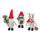 Santa/Snowman/Moose (3 Asst) 8"H, 9"H, 10.5"H Fabric