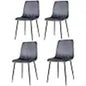 Kitchen Chair 4-piece Set With Upholstered Seat And Metal Legs