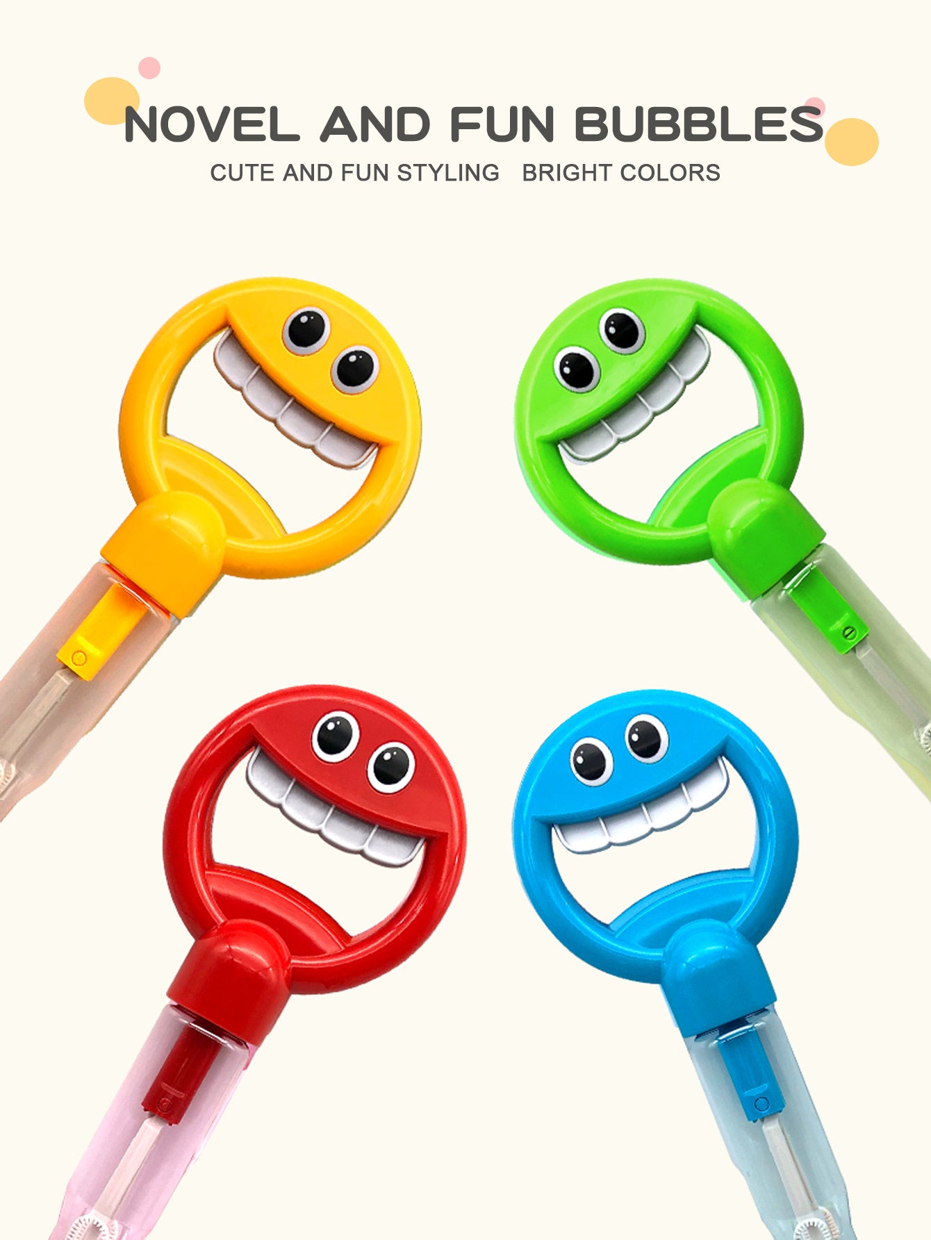 Cute Smiling Face Retractable Children's Bubble Stick