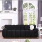 87.4 Length ,35.83 Deepth ,human Body Structure For USA People, Marshmallow Sofa,boucle Sofa ,3 Seater, Black BOUCLE