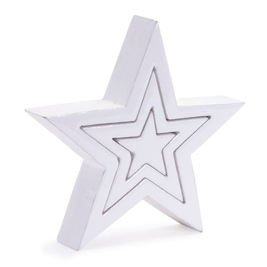 Triple Star Puzzle (Set of 2) 8"H MDF