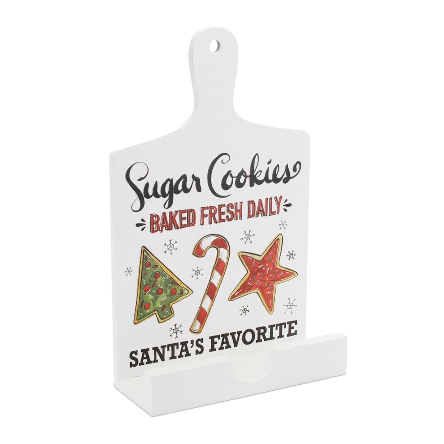Santa's Favorite Cookie Cook Book Holder 8.5"L x 13.5"H MDF/Iron