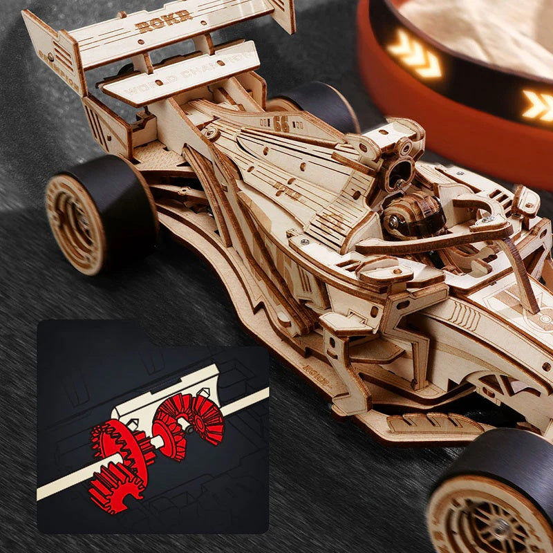ROKR Racing Car 3D Wooden Puzzle Only Supports TK And Independent Station Platforms