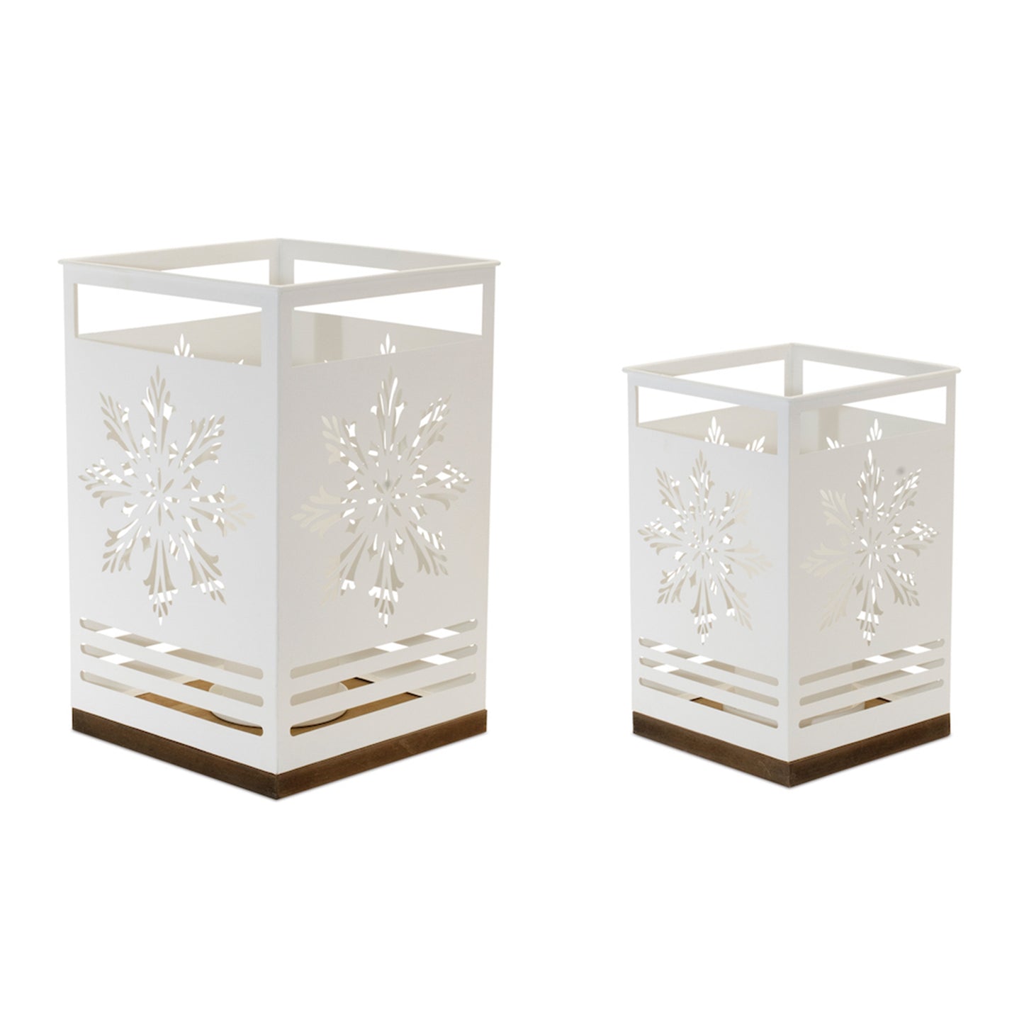 Snowflake Candle Holder (Set of 2) 9"H, 12"H Iron/MDF