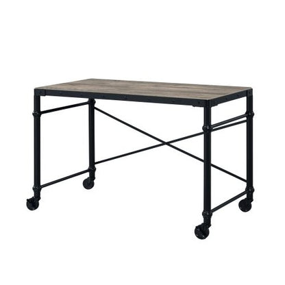 ACME Oklarth Writing Desk In Rustic Oak & Black Finish OF00103