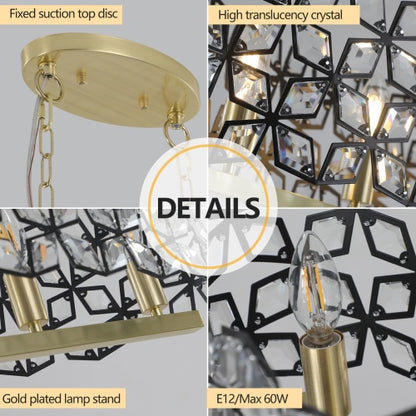 Modern Champagne Gold Oval Crystal Chandelier Unusable Platform - Temu