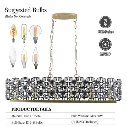 Modern Champagne Gold Oval Crystal Chandelier Unusable Platform - Temu