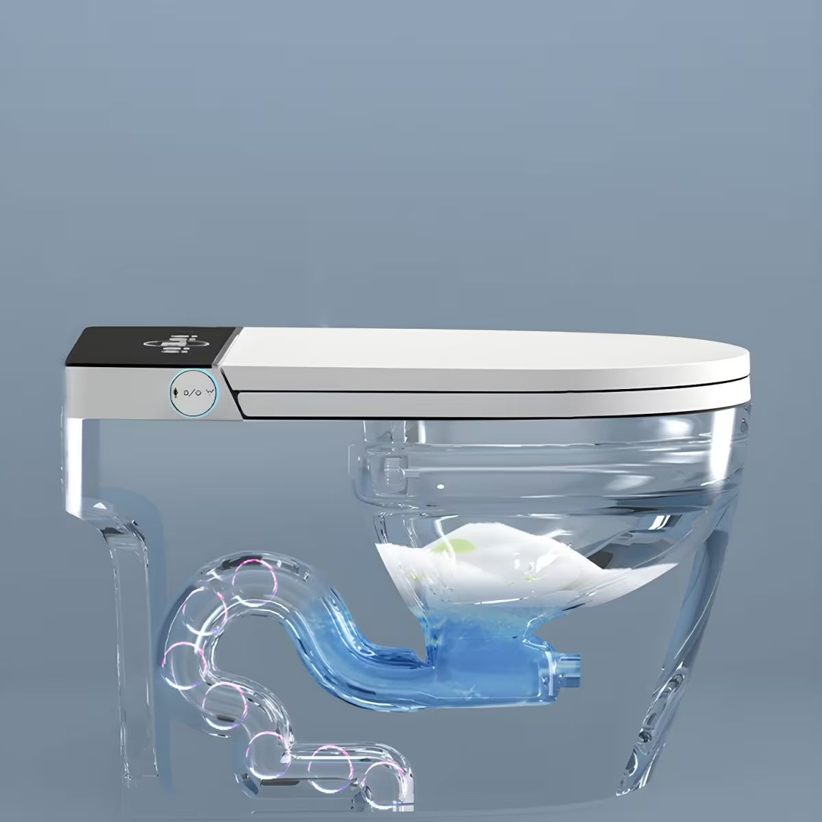 Smart Bidet Toilet For Bathrooms One Piece Toilet With Heated Bidet Seat,Foot Auto Sensor, Dual Flush, Tankless