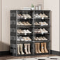 Dual-type Shoe Storage, Hard Plastic Stackable Shoe Box, Folding Shoe Rack With Magnetic Door
