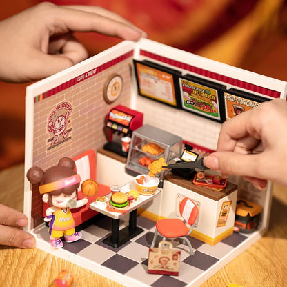 Rolife Yum Yum Burgers DIY Plastic Miniature House, Only Supports TK And Independent Website Platforms