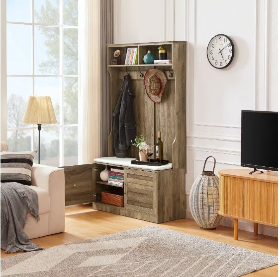 Shoe Rack Coat Rack Wooden Multi-purpose Shelf