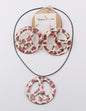 New Leopard Peace Symbol Earrings and Necklace Set