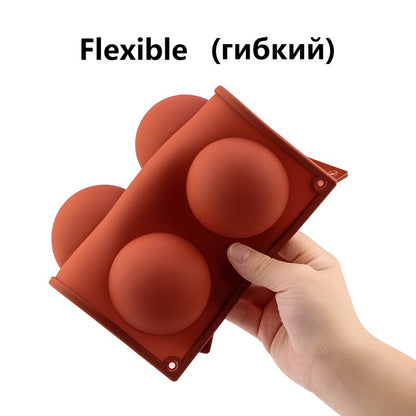 Ball Sphere Silicone Mold For Cake Pastry Baking Chocolate Candy Fondant Bakeware Round Shape Dessert Mould DIY Decorating