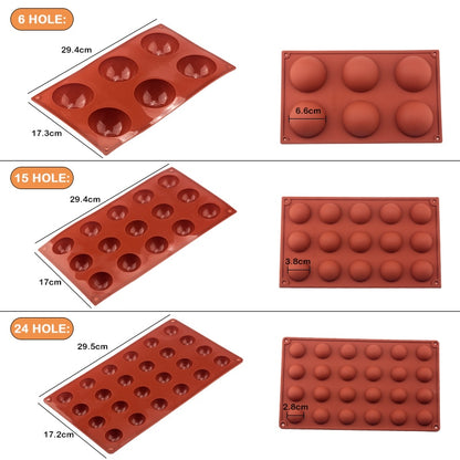 Ball Sphere Silicone Mold For Cake Pastry Baking Chocolate Candy Fondant Bakeware Round Shape Dessert Mould DIY Decorating