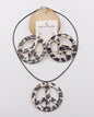 New Leopard Peace Symbol Earrings and Necklace Set