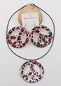 New Leopard Peace Symbol Earrings and Necklace Set