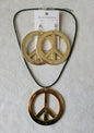 New Leopard Peace Symbol Earrings and Necklace Set