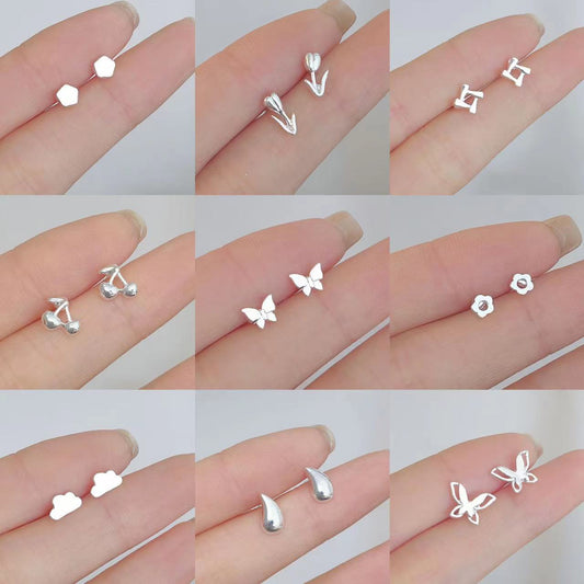 Female student's niche simple design earrings