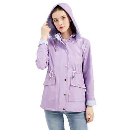 Autumn and winter detachable hood windbreaker women's cross-border women's clothing large size women's coat