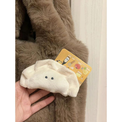 Funny plush doll school bag pendant