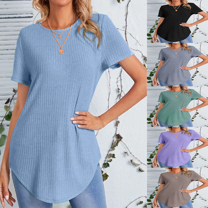 Single-breasted loose-fitting T-shirt with button-down back