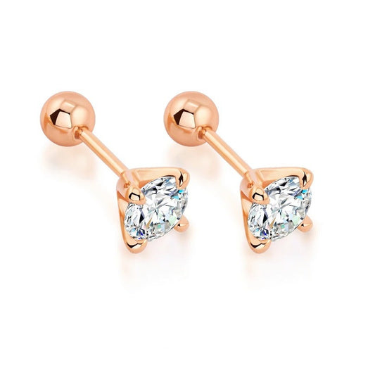 925 silver moissanite earrings four-claw screw earrings