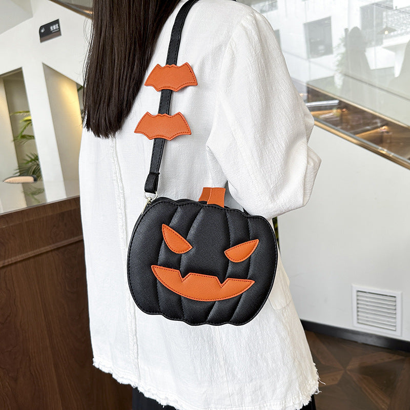 Halloween funny pumpkin bag fashionable and versatile shoulder crossbody