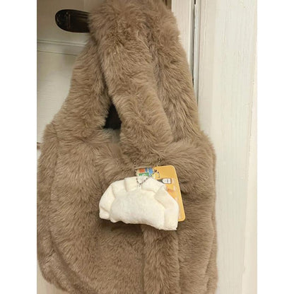 Funny plush doll school bag pendant