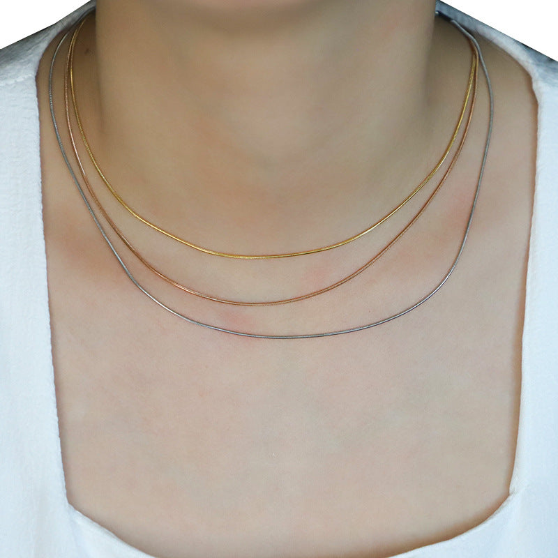 Stainless steel basic chain does not fade necklace DIY round snake bone chain jewelry chain