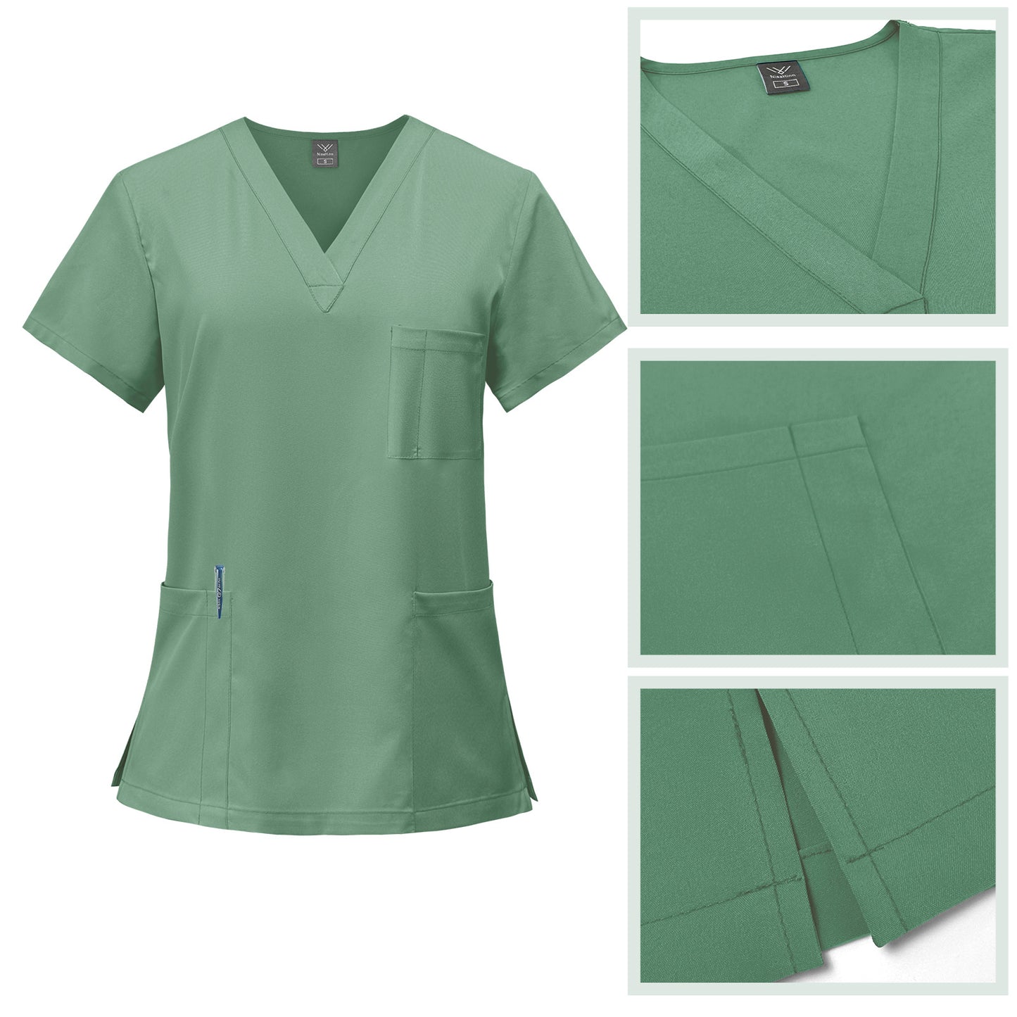 Quick-drying short-sleeved surgical gown for dental nurses and doctors