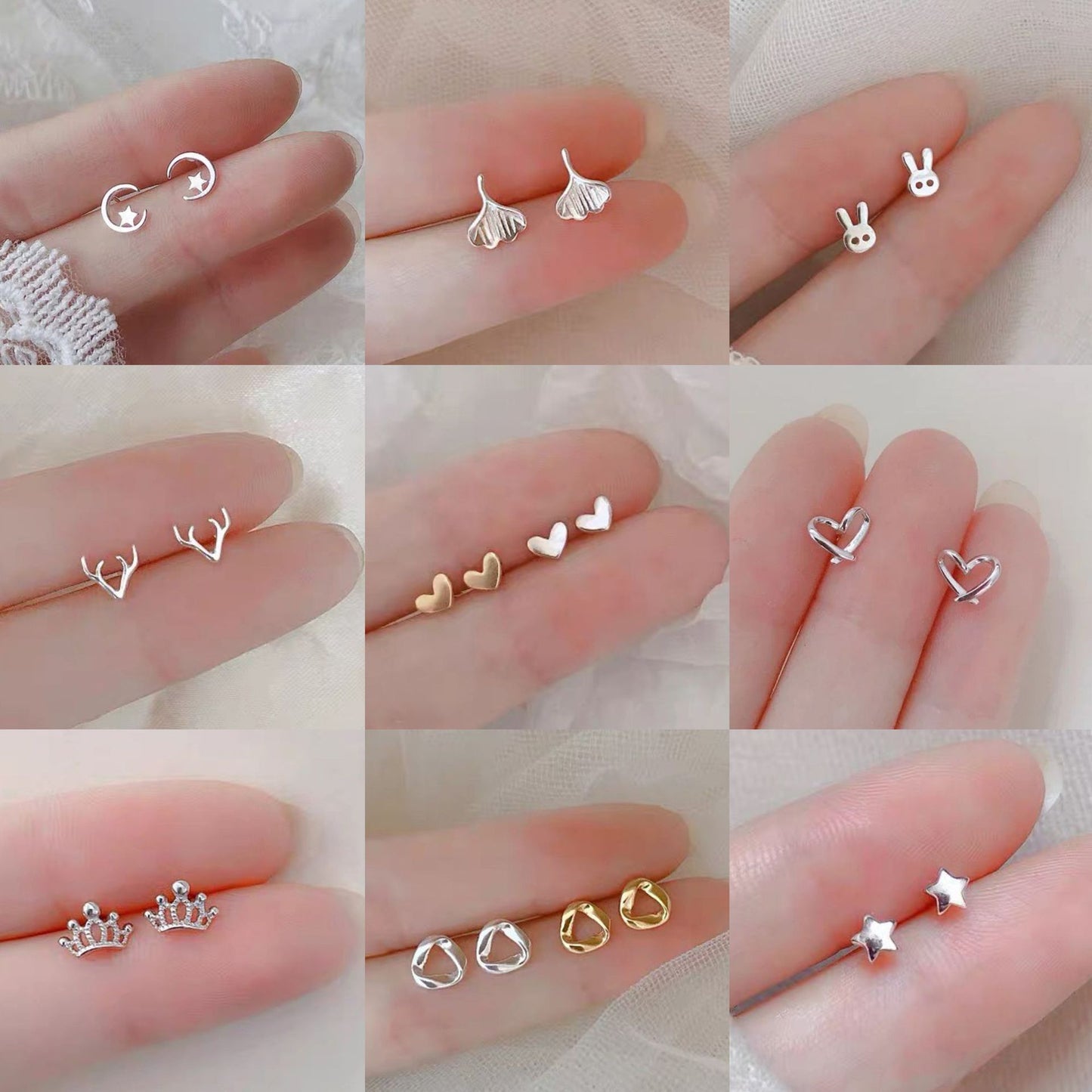 Female student's niche simple design earrings