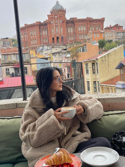 New autumn and winter women's clothing, fashionable, loose, cashmere-proof, personalized, casual, outdoor, zipper jacket