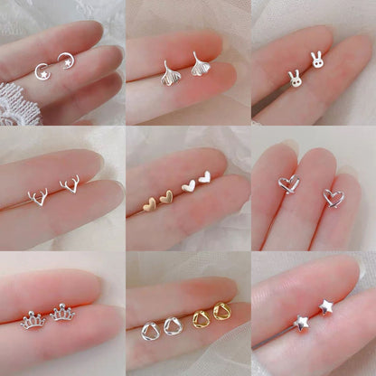 Female student's niche simple design earrings