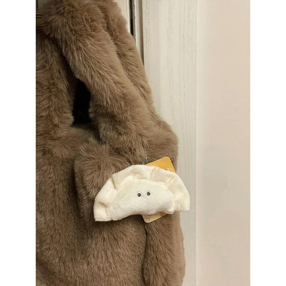 Funny plush doll school bag pendant