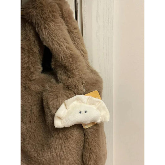 Funny plush doll school bag pendant