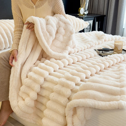 Plush blanket thick flannel cover blanket milk velvet blanket