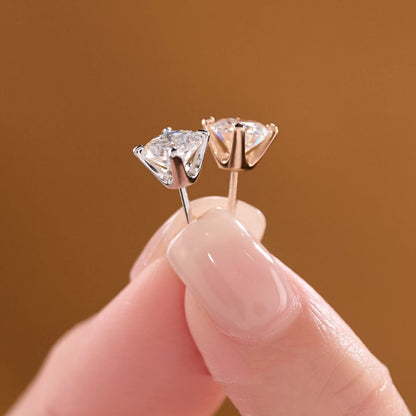 925 silver moissanite earrings four-claw screw earrings