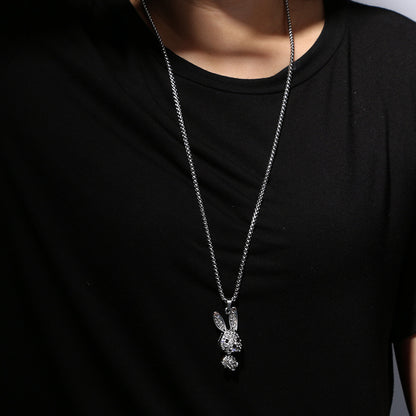 Diamond rabbit necklace