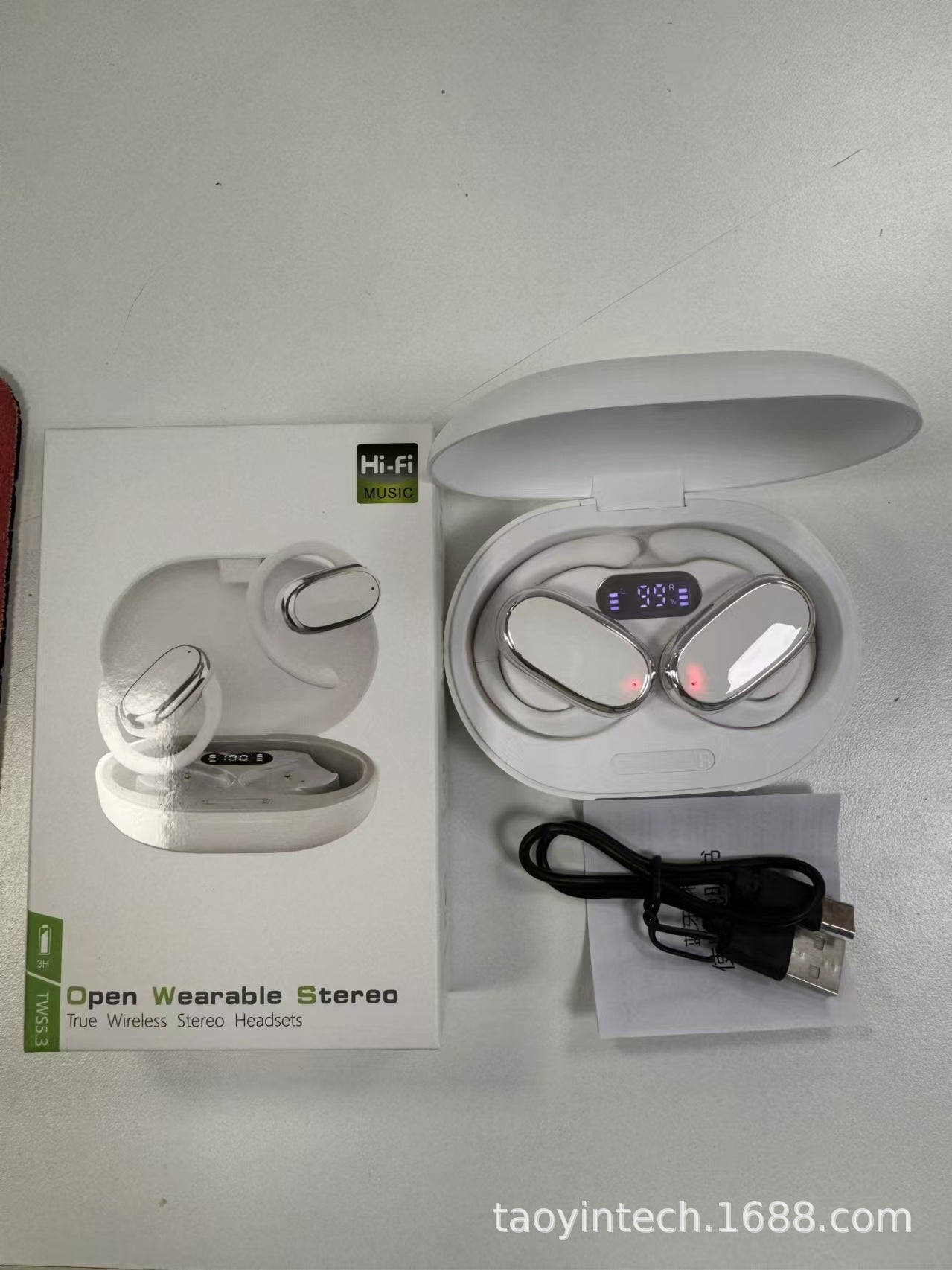 Bone conduction ear-ring type Bluetooth headset does not fit in the ear Wireless sports clip-on ear tws smart X96