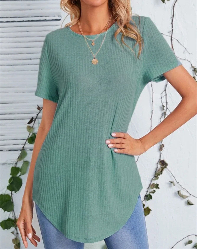 Single-breasted loose-fitting T-shirt with button-down back