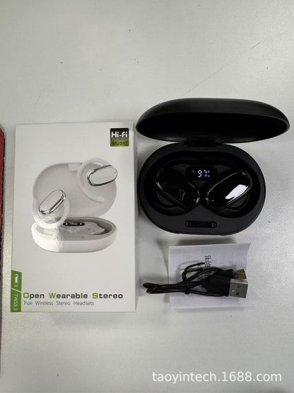 Bone conduction ear-ring type Bluetooth headset does not fit in the ear Wireless sports clip-on ear tws smart X96