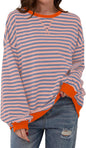 Hot sale loose casual striped sweatshirt for women