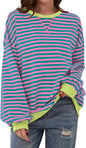 Hot sale loose casual striped sweatshirt for women