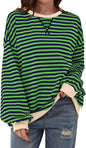 Hot sale loose casual striped sweatshirt for women