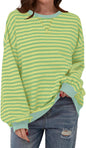 Hot sale loose casual striped sweatshirt for women
