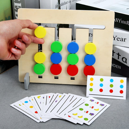 Montessori Toy Colors and Fruits Double Sided Matching Game Logical Reasoning Training Kids Educational Toys Children Wooden Toy