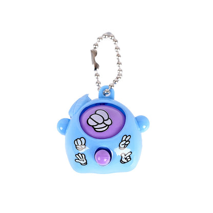 Alien rock-paper-scissors egg keychain