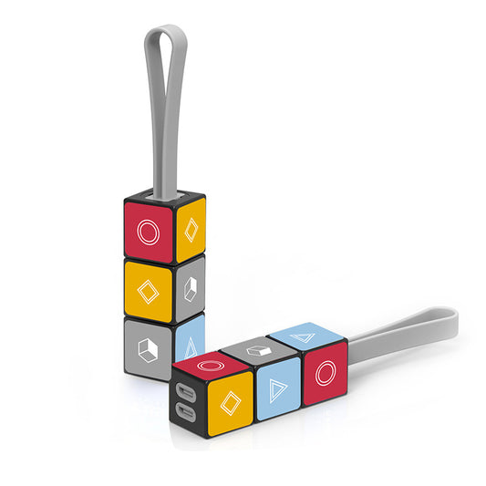 Magic Cube Keychain Micro-Usb & Lightning Cable