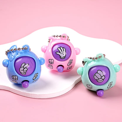 Alien rock-paper-scissors egg keychain